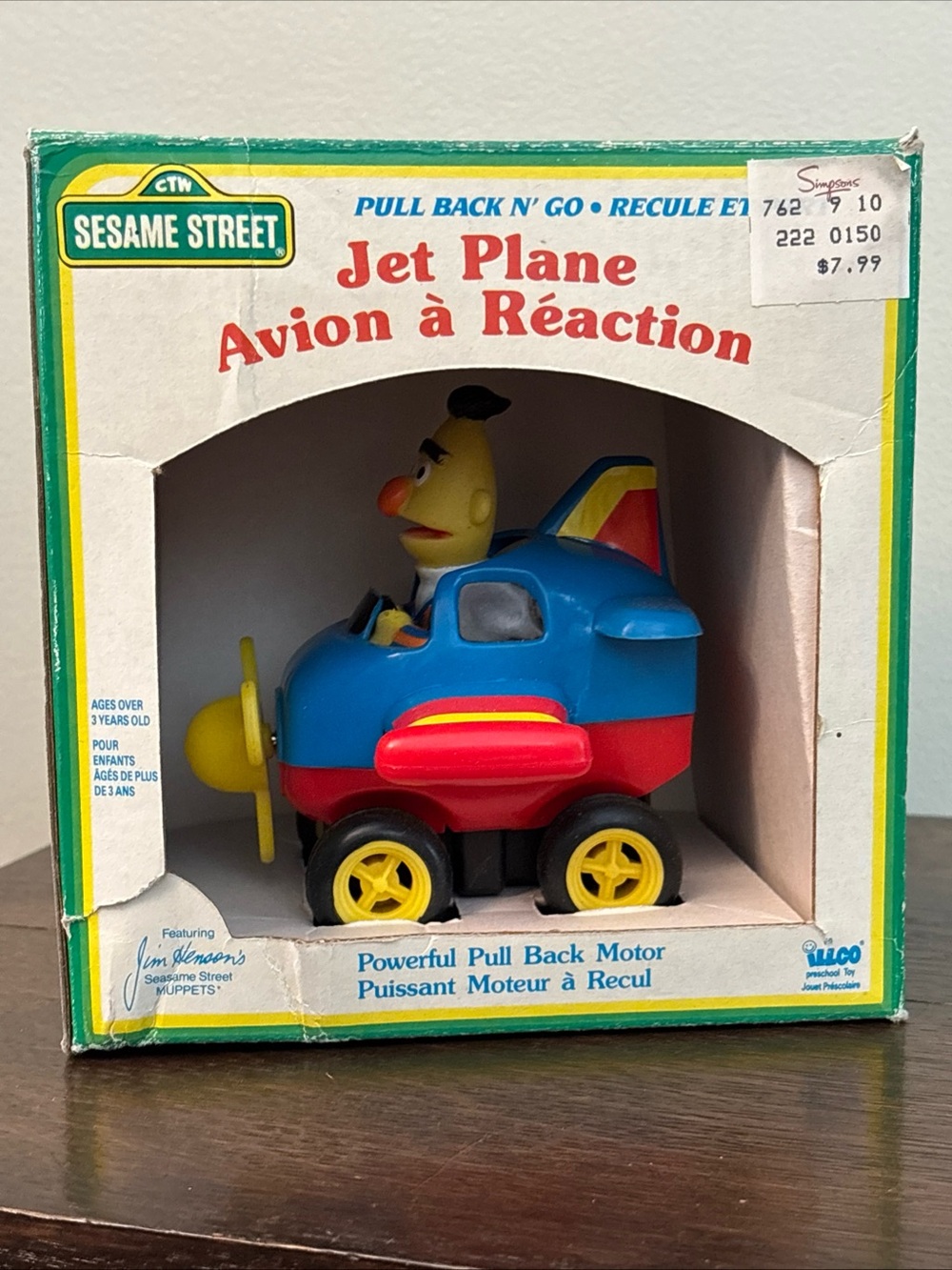 Genuine illco JHP Sesame Street "Bert" Back N' Go Air Plane Toy Original Box